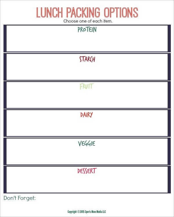 Do you feel like it's a never ending battle to come up with healthy lunch ideas and/or make lunches in the morning? Let your kids pack their own lunches! With this free printable and a few guidelines you might be surprised at how easy the transition can be. Do you feel like it's a never ending battle to come up with healthy lunch ideas and/or make lunches in the morning? Let your kids pack their own lunches! With this free printable and a few guidelines you might be surprised at how easy the transition can be.