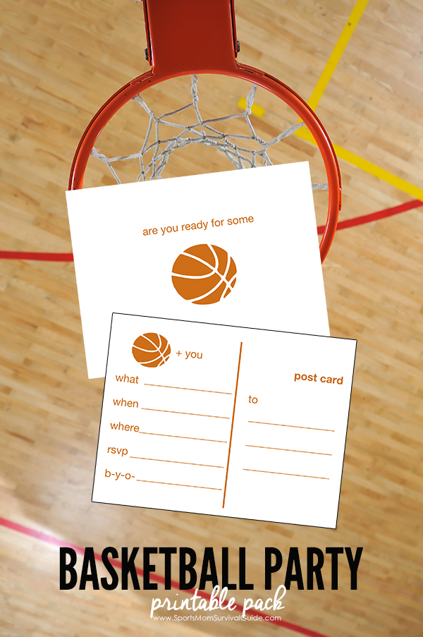 Hosting a March Madness Party or a Basketball Birthday Party? We've got you covered with this free Basketball Party Printable Pack, includes invites & more!