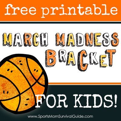 Free 2015 March Madness Printable Basketball Tournament Bracket for Kids