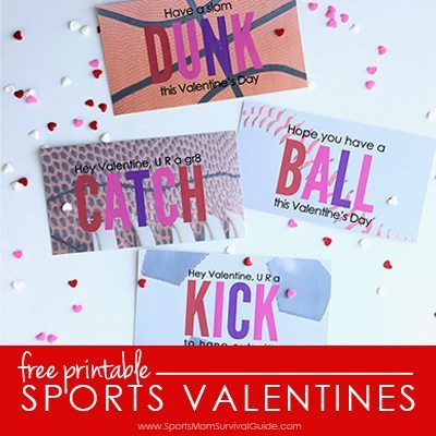 Use these Free Printable Sports Valentine Cards for your kid's classmates this year!