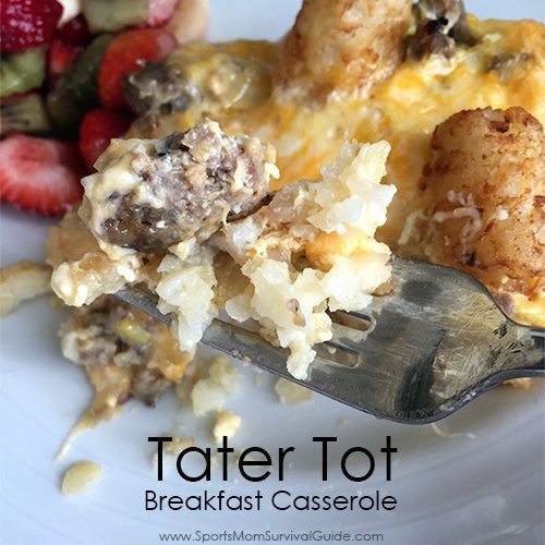 Stumped about what to make for dinner? Change it up and try this easy and filling Tater Tot Breakfast Casserole for dinner! A sure-fire hit with everyone.