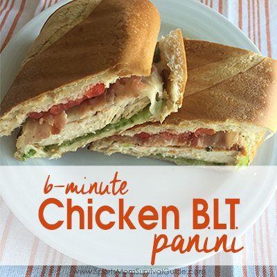 If you need a quick, healthy, protein filled meal for your family, you can make this Chicken BLT Panini in just 6 minutes.