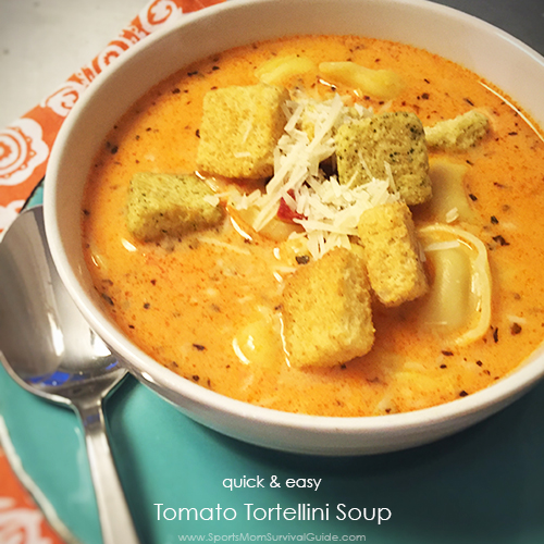 This Tomato Tortellini Soup is amazing because it's super quick & easy to make, but yet the flavor is fabulous!