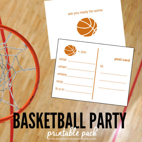 Hosting a March Madness Party or a Basketball Birthday Party? We've got you covered with this free Basketball Party Printable Pack, includes invites & more!