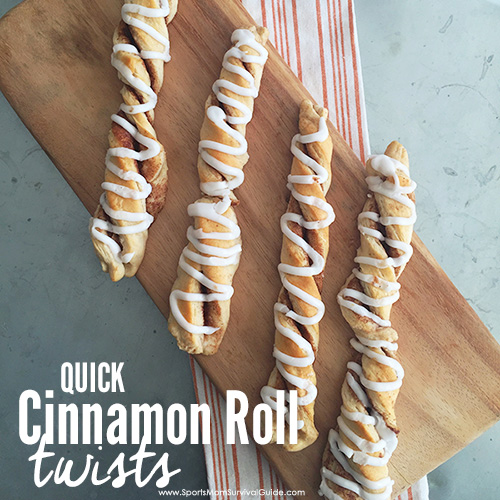 Whip up these quick Cinnamon Roll Twists in just minutes. Perfect for a savory breakfast or for dessert. These are a hit with both kids and adults!