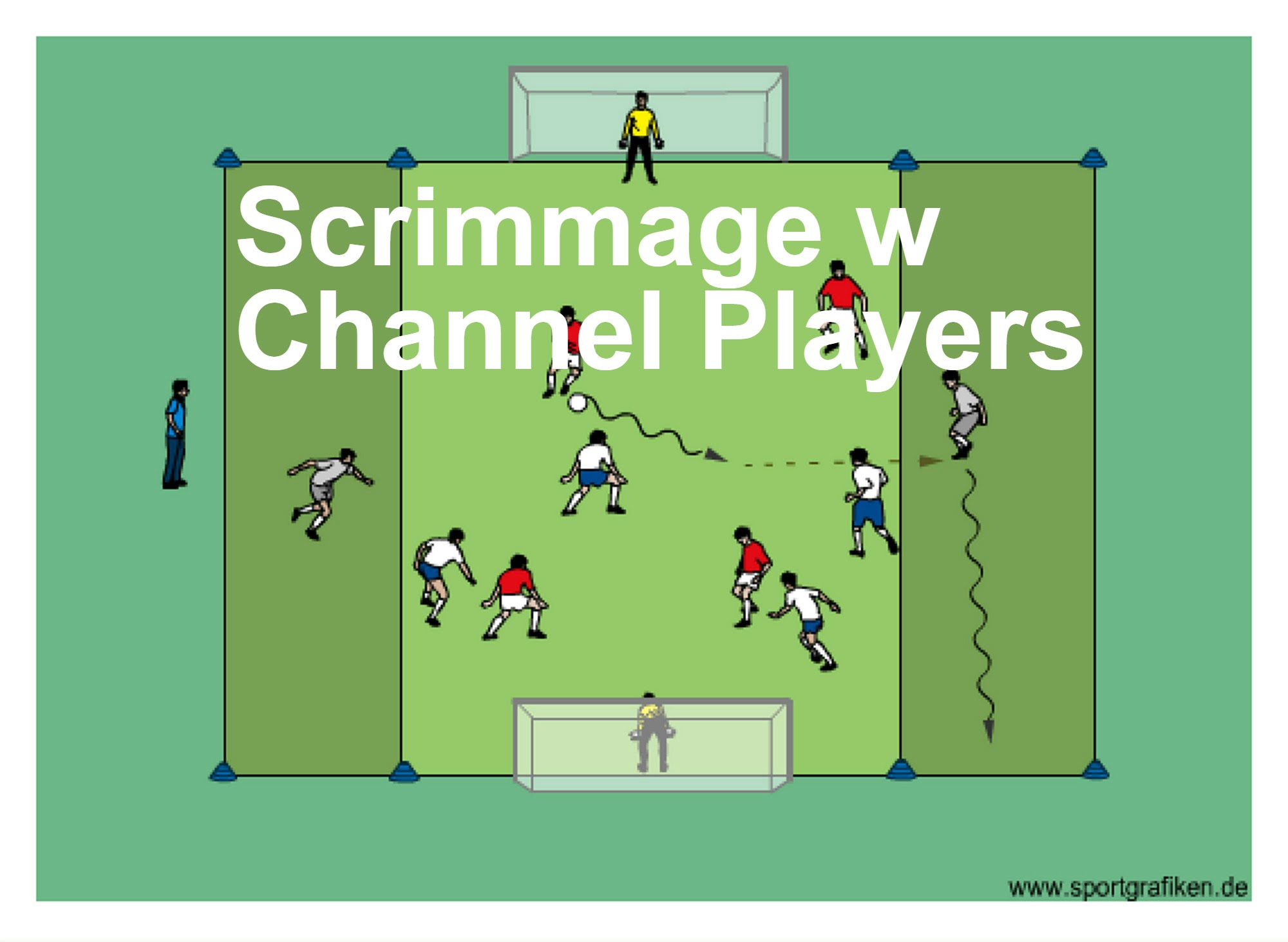 Soccer Scrimmage w Channel Players Training Drill