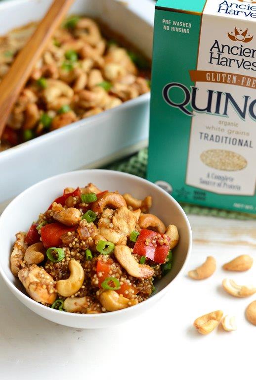 Cashew Chicken Quinoa Bake from Fit Foodie Finds