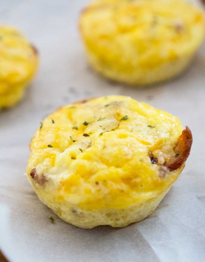 Bacon & Cheese Egg Muffins from The Happier Homemaker
