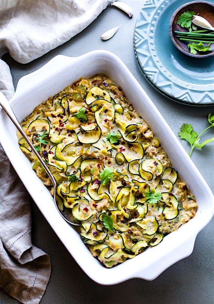 Tuna Green Chile Zoodle Casserole from Cotter Crunch