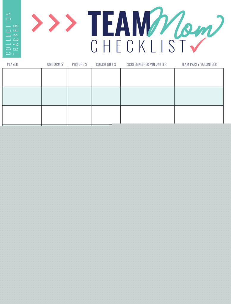 Collection tracker for kids sports