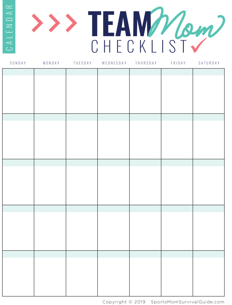 Team Calendar for kids sports