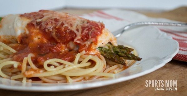 Asparagus-stuffed chicken breast