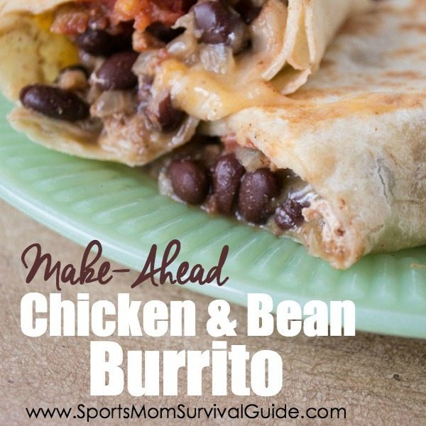 Make ahead chicken and bean burrito