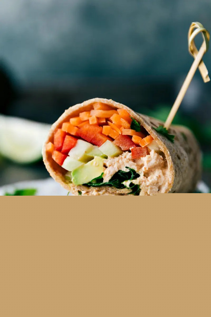 Tuna wrap on a plate