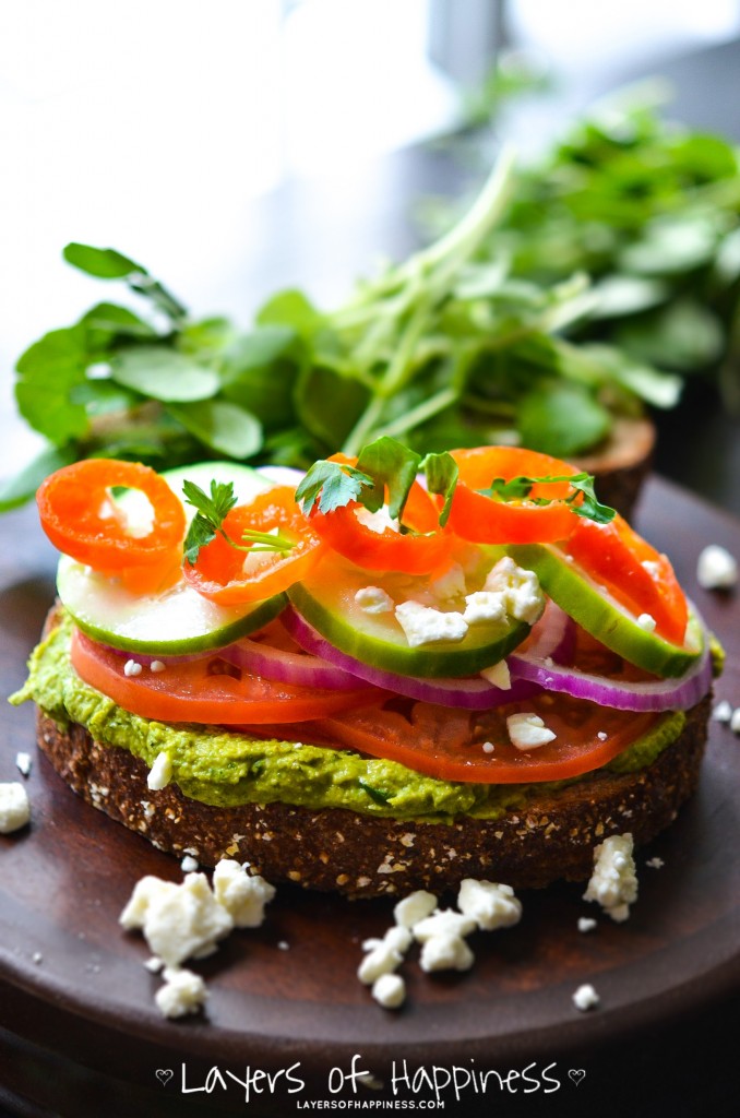 loaded Mediterranean veggie sandwich