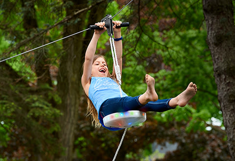 LED backyard zipline