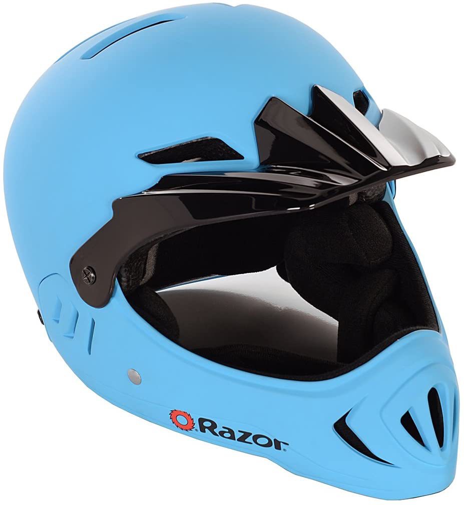 Matte Blue Razor full face helmet for PEV riders