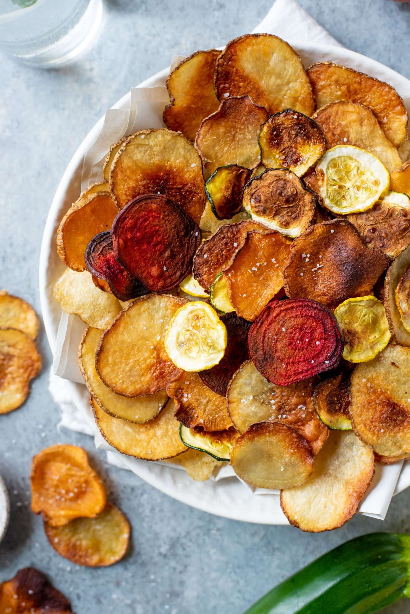 Veggie chips on plate